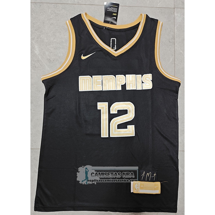 Camiseta Memphis Grizzlies Ja Morant NO 12 Select Series Oro Negro